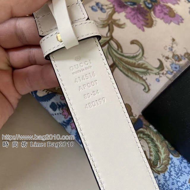 Gucci女士皮帶 古奇彩鑽雙面牛皮腰帶  jjp1556